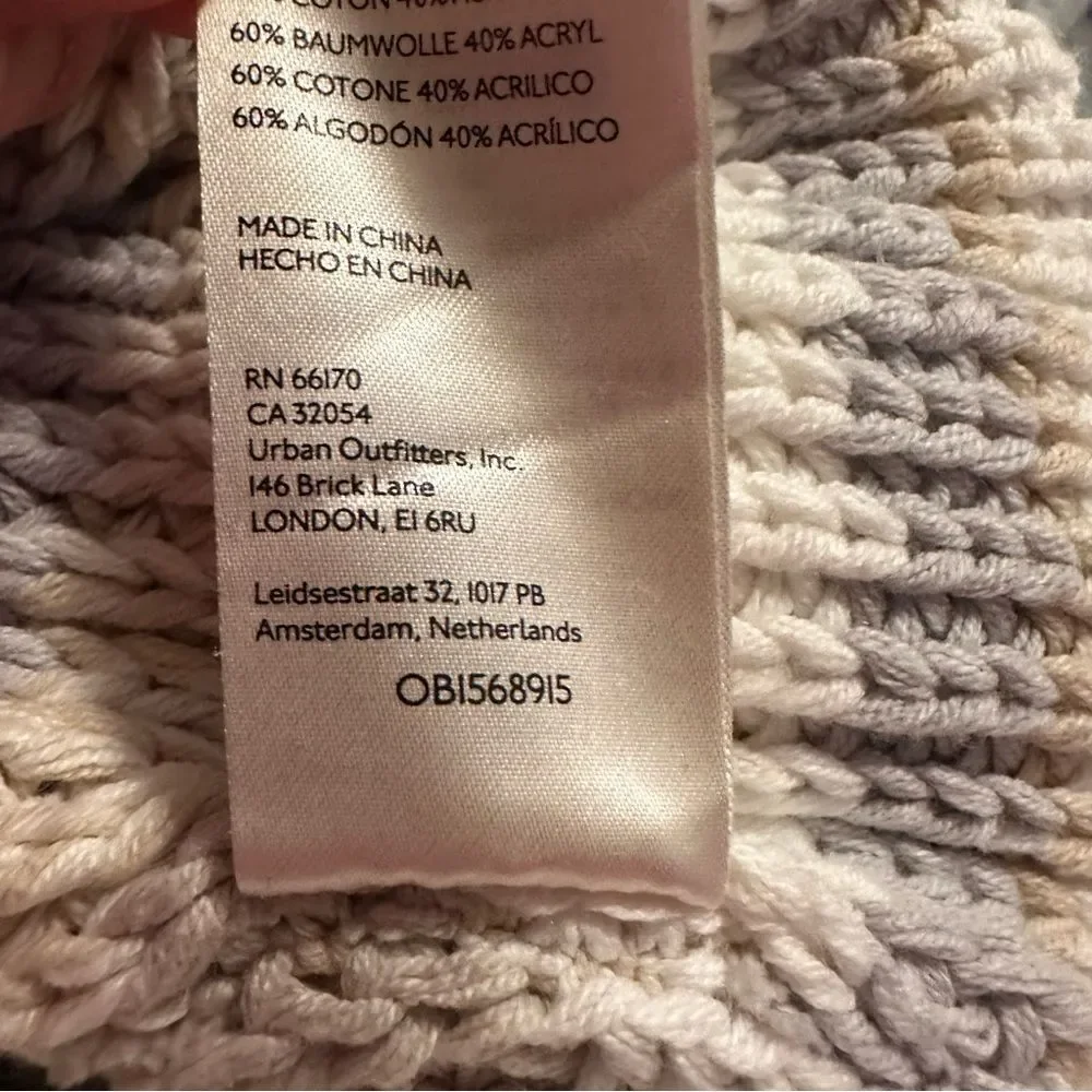 Free People Cream and Tan Knit Sweater